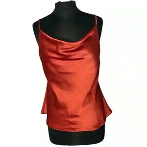 BLUSH Cowl Neck Copper Sleeveless Blouse Size L